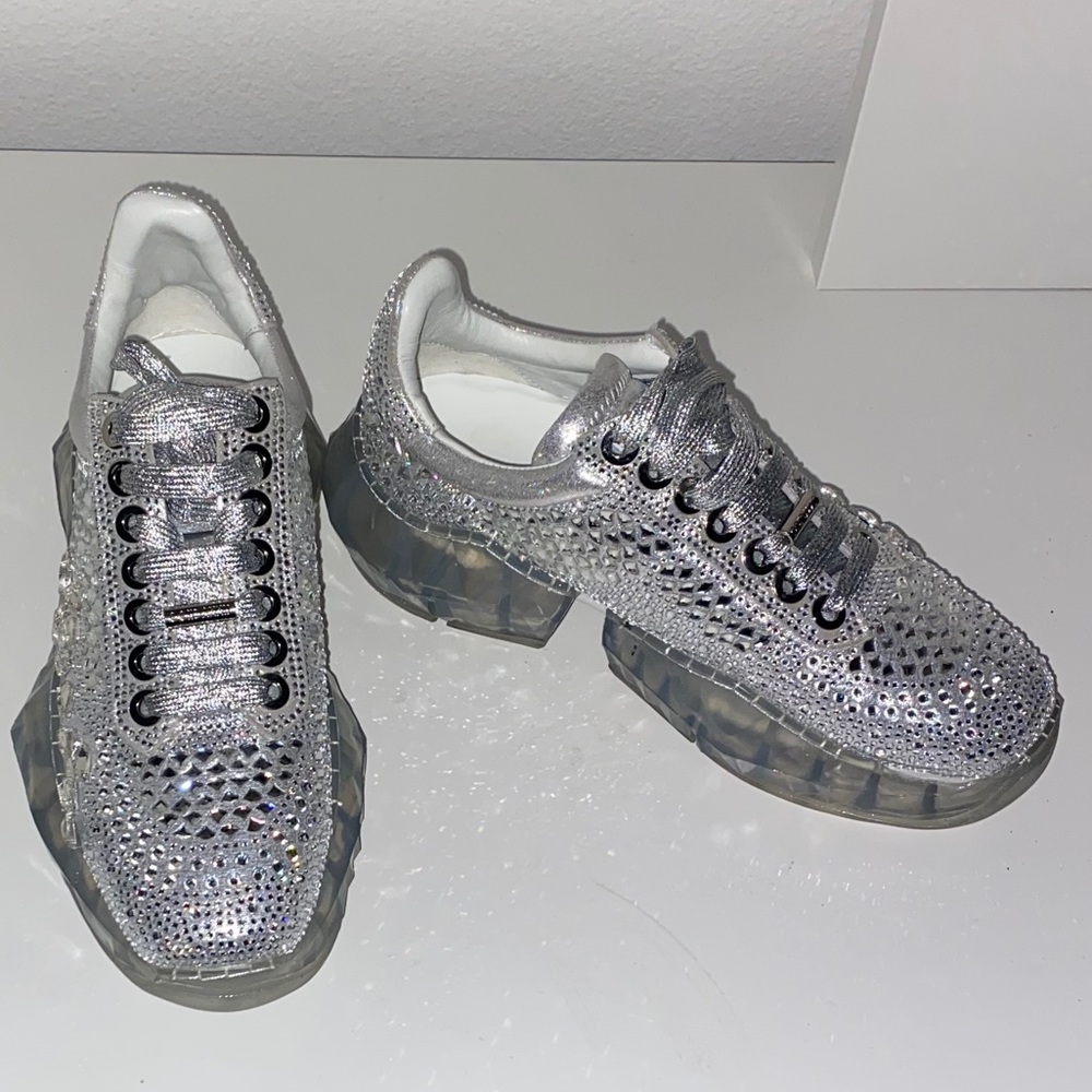 NWOT  designer Swarovski Crystals Tennis Shoe - Picture 2 of 12